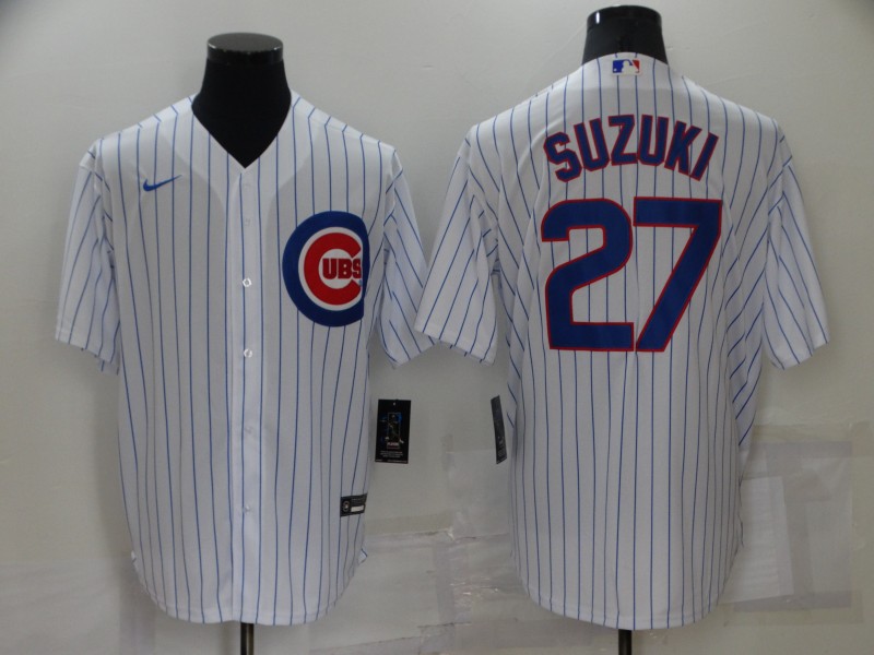 Men's Chicago Cubs Seiya Suzuki #27 White Baseball Jersey